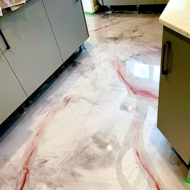 Epoxy Resin Kitchen Design Floor